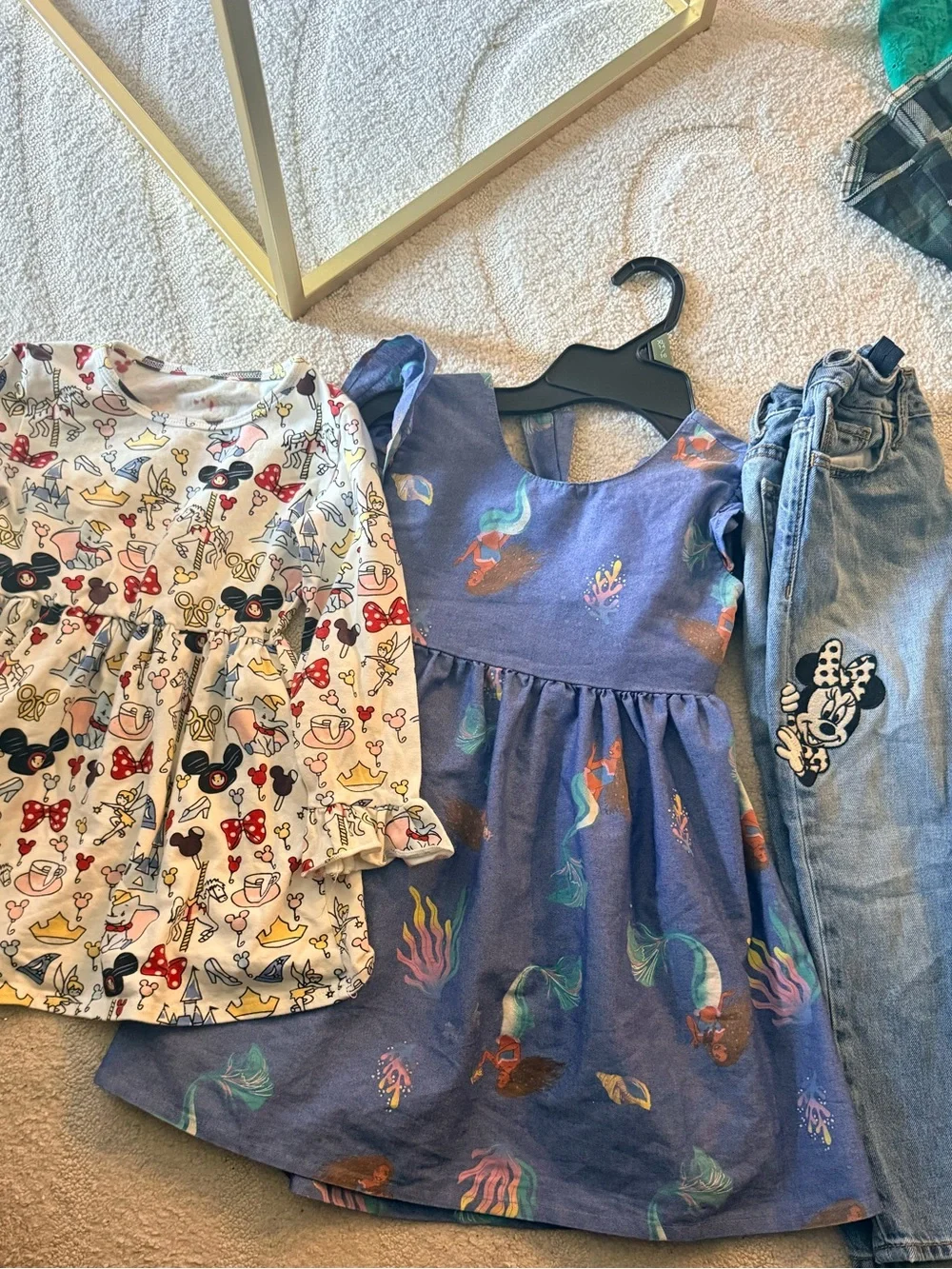 Disney Bundle Girls Denim Mermaid Dress,Gap Disney jeans sz 5,Disney print dress